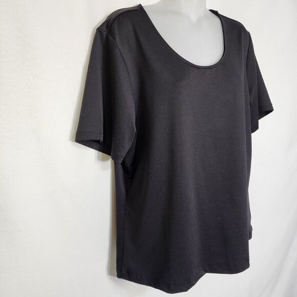 Susan Graver Womens Top L Essentials Butterknit Short Sleeve Scoop Neck A213551 - Picture 4 of 8